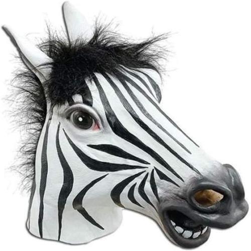 Masque Animal En Latex, Masque À Tête De Cheval, Adapté À La Fête Des Vêtements D'halloween, Zèbre