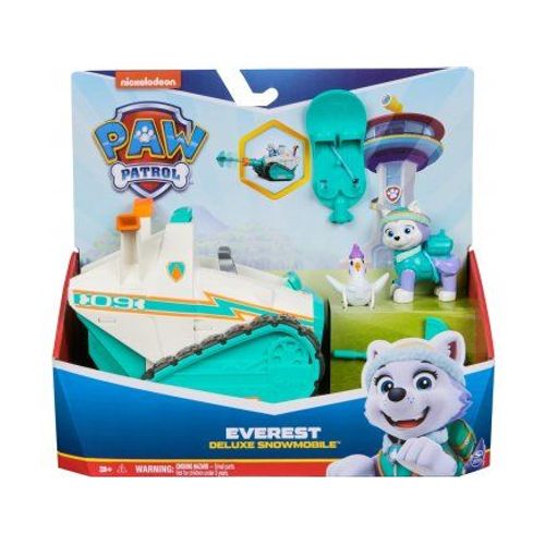 Coffret Pat Patrouille Deluxe Everest + Grand Chasse Neige + Poule Et Snowboard - 2 Figurine + Véhicule - Chien - Set Jouet+ 1 Carte