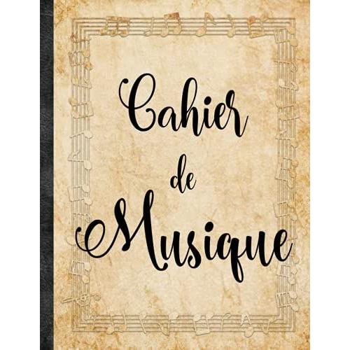 Cahier De Musique: Carnet De Partitions 12 Portã©Es Par Page Et Seyes Grands Carreaux - Couverture Vintage 200 Pages - Papier Manuscrit & Composition Grand Format A4