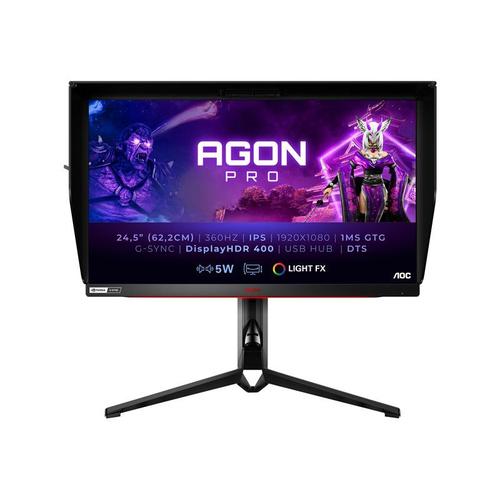 AOC Gaming AG254FG - AGON Series - écran LED - jeux - 24.5" - 1920 x 1080 Full HD (1080p) @ 360 Hz - IPS - 400 cd/m² - 1000:1 - DisplayHDR 400 - 1 ms - 2xHDMI, DisplayPort - haut-parleurs -...