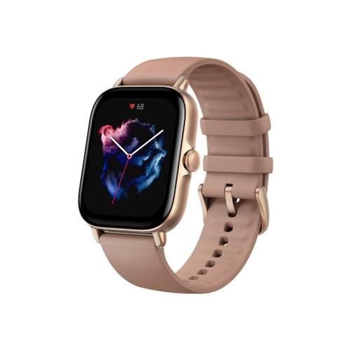 Amazfit Gts 3 - Montre Connectée Avec Bracelet - Silicone - Terre Rose - Taille Du Poignet : 155-218 Mm - Affichage 1.75" - Bluetooth - 24.4 G