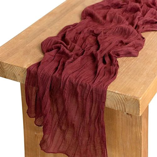 Étamine De Table Menstruelle Transparente,Décoration Rustique De Mariage Et De Noël,Vert,Blanc,Orange Brûlé,Bordeaux,Ru110,60x396cm,13 Pieds,Intersection,18 