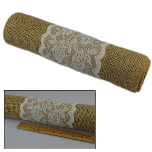 Chemin De Table En Toile De Jute Naturelle,Vintage,Dentelle Rustique,Mariage,Anniversaire,Ixde Noël,Pour La Maison