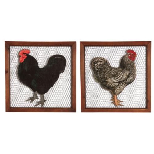 Cadre poule en bois et grillage (Lot de 2)