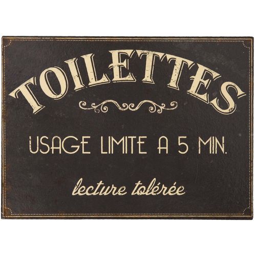 Plaque en métal humour 21 x 15 cm Toilettes usage limité...