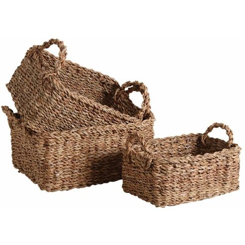 Corbeilles de rangement en jonc de mer tressé (lot de 3)