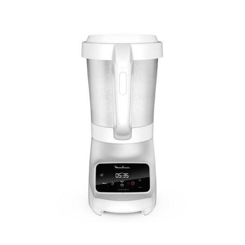 Blender chauffant Moulinex Soup et Plus avec panier vapeur 1100 W Argent et Blanc