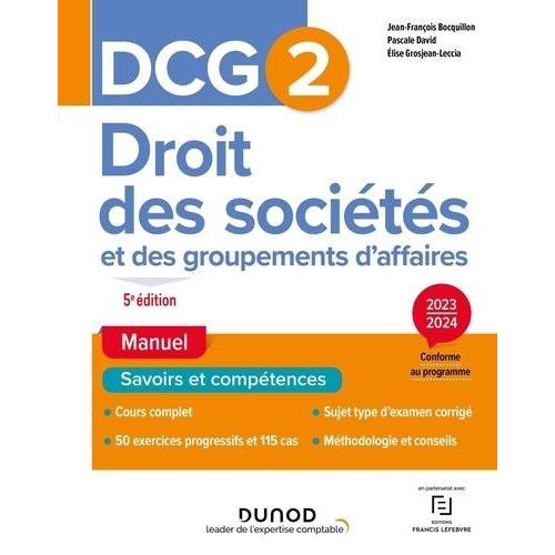 Droit Des Sociétés Et Des Groupements D'affaires Dcg 2 - Manuel