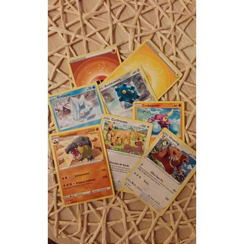 Lot De 8 Cartes Pokémon Dont Hippodocus, Ursaring Et Cerfrousse