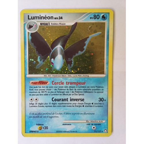 Carte Pokémon:Luminéon N°11/123 Rare Holo,Série Trésors Mystérieux Version Française.