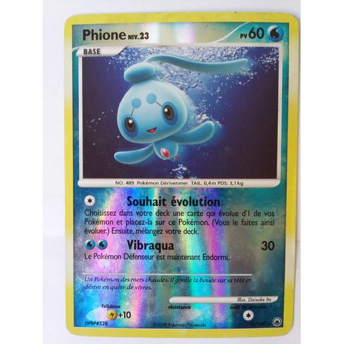 Carte Pokémon:Phione N°12/100 Rare Holo Reverse,Série Aube Majestueuse Version Française.