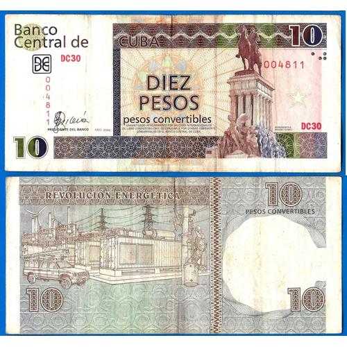 Cuba 10 Pesos Convertibles 2006 Que Prix + Port Billet Kuba Pesos Cuc Peso Convertible