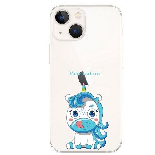 Coque Iphone 13 Mini Licorne Bleu Personnalisee