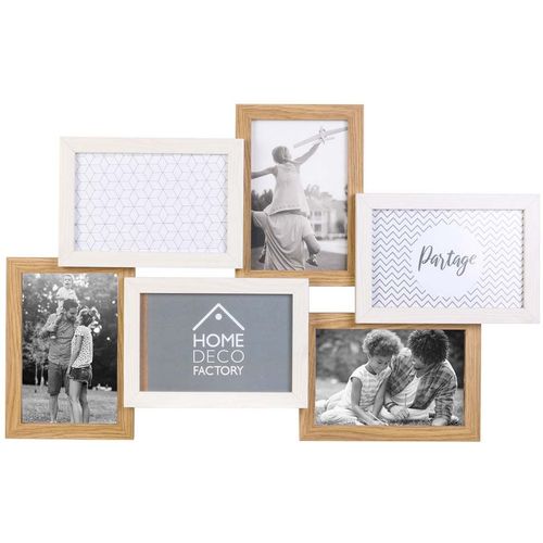 Pêle-mêle bois et blanc photos 10 x 15 cm Family 6 photos