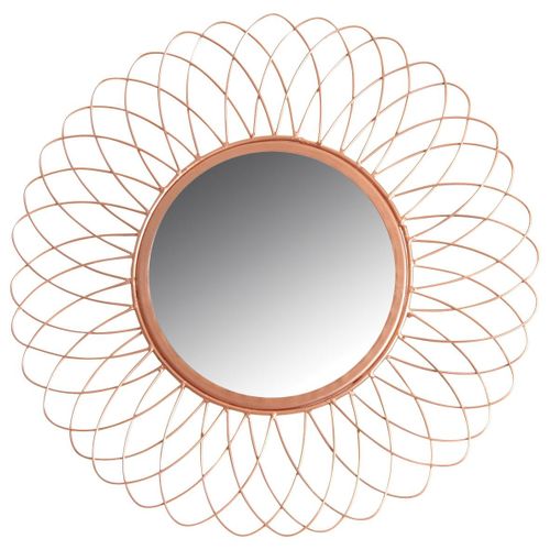 Miroir rond en métal cuivré