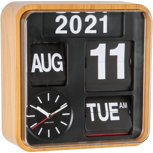 Horloge en plastique Mini Flip 24.5 cm Bambou