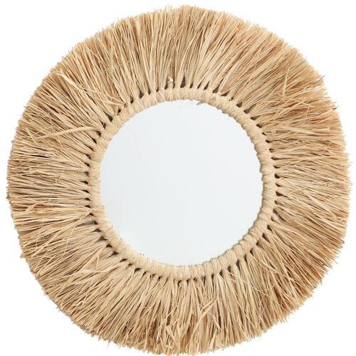 SIL Miroir Rond Herbe Séchée 50 Cm