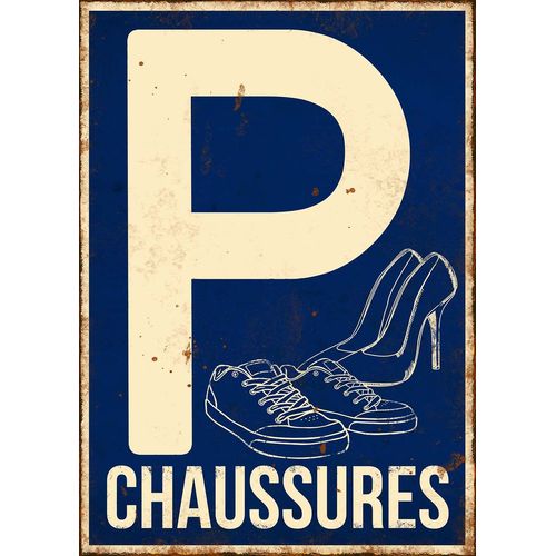 Plaque en métal humour 21 x 15 cm Parking chaussures