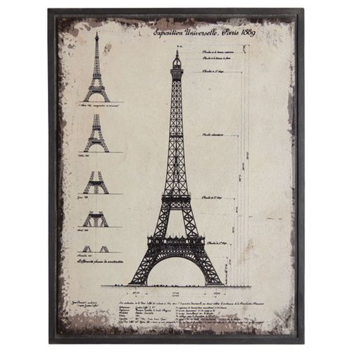 Tableau Architecte en bois Tour Eiffel