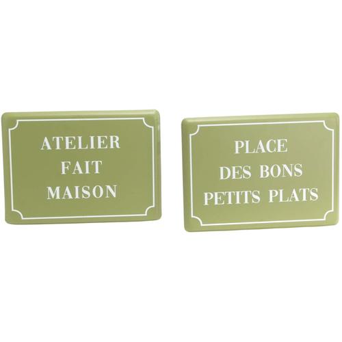 Plaques décoratives en métal Cuisine Green (Lot de 2)