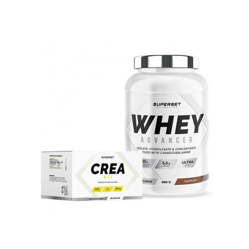 Programme Prise De Muscle Sec Avancé - 100% Whey Proteine Advanced 900g Chocolat - Créa Max 