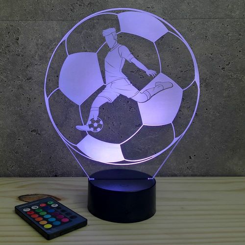 Lampe De Chevet Veilleuse Football Shoot - Avec Télécommande - Cadeau Anniversaire Surprise Collection Déco