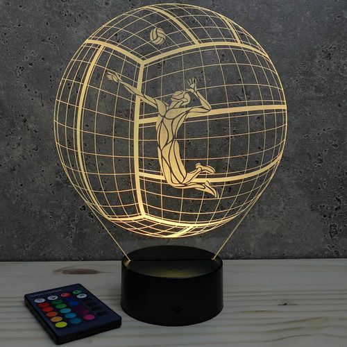 Lampe De Chevet Veilleuse Volley Smash - Avec Télécommande - Cadeau Anniversaire Surprise Collection Déco