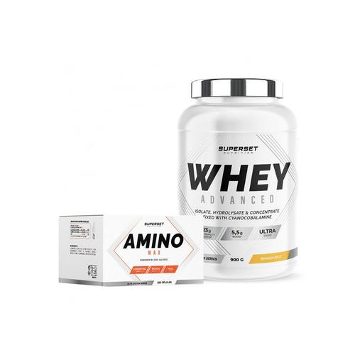 Programme Prise De Muscle Sec Débutant - 100% Whey Proteine Advanced 900g Banana Split - Amino Max 