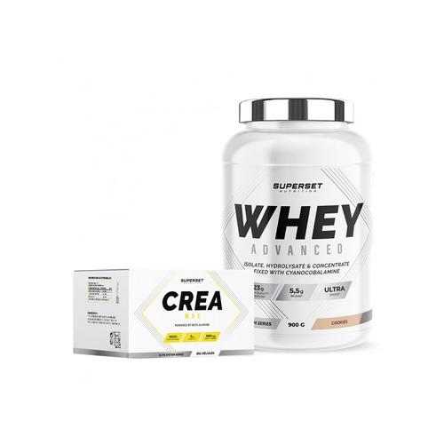 Programme Prise De Muscle Sec Avancé - 100% Whey Proteine Advanced 900g Cookies - Créa Max 