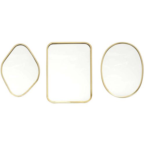 Set de 3 miroirs décoratifs en métal doré