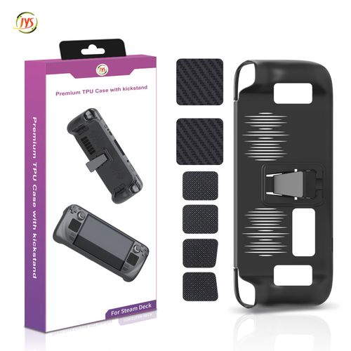 Boîtier En Tpu Portable Steam Deck Avec Support + Ensemble D'autocollants De Bouton De Pavé Tactile Jys-Sd016[1pcs]