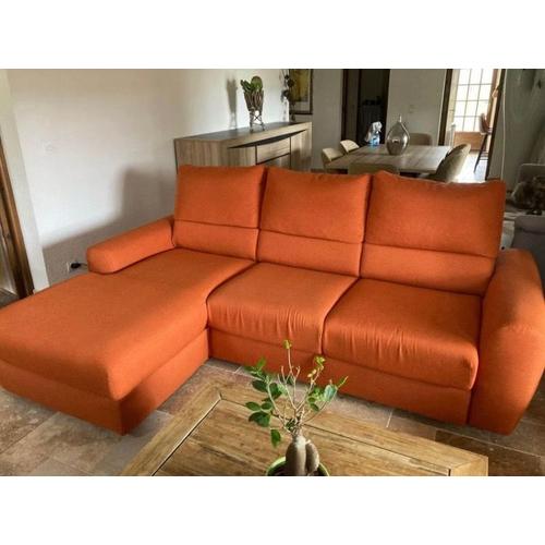 Canapé Convertible Lit Poltrone Sofa Neuf Orange