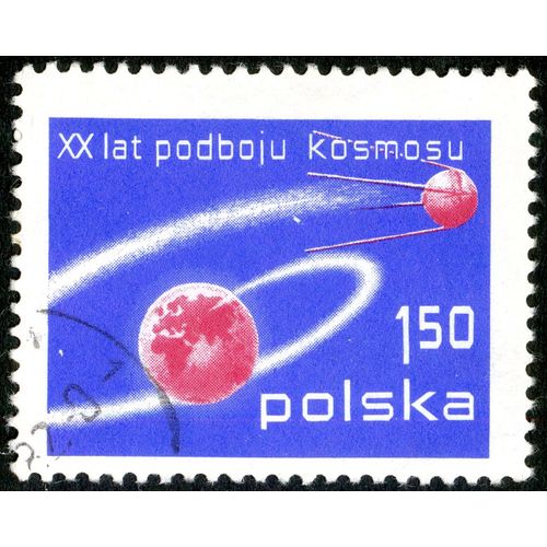 Timbre Oblitéré Polska, Xx Lat Podboju Kosmosu, 1,50