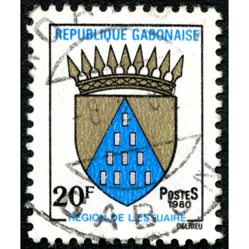 Timbre Oblitéré République Gabonaise, Région De L'estuaire, Postes 1980, 20 F