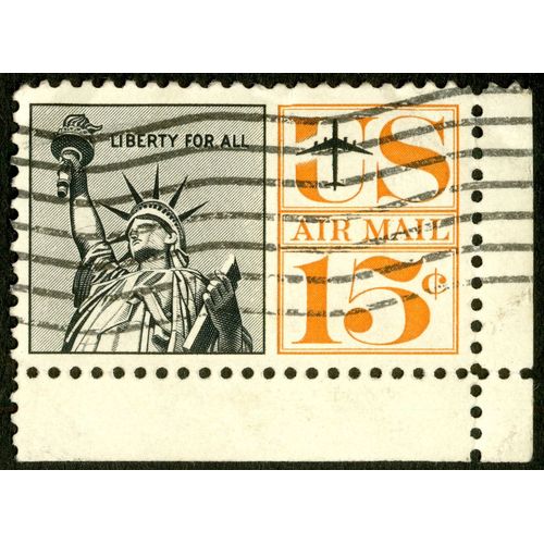 Timbre Oblitéré Us Air Mail, Liberty For All, 15 C