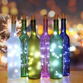 Acheter Lumières de bouteille de vin avec liège LED guirlande lumineuse fil  de cuivre fée guirlande lumières noël fête de vacances décoration de  mariage