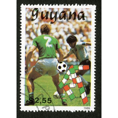 Timbre Oblitéré Guyana,Football,1989,2.55