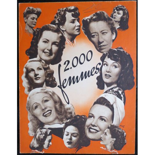 2000 Femmes - Film 1944 - De Frank Launder Avec Phyllis Calvert, Flora Robson, Patricia Roc - Livret De Cinéma Original - Dossier De Presse Qui Se Déplie Pour Former Une Affiche De 61x46 Cm - Gaumont