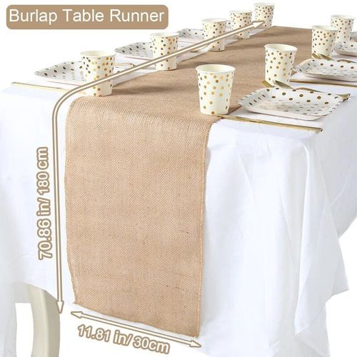 Chemin De Table En Toile De Jute Et Lin,Vintage,Hessien Naturel,Rustique,Pour Mariage À La Campagne,Décoration De Noël Pour La Maison