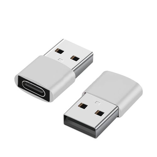 Lot de 2 adaptateurs USB-C vers USB pour le transfert de données et le chargement Argent