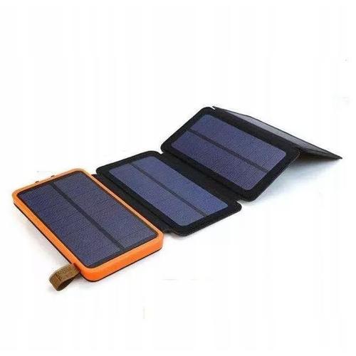 Chargeur Portable Batterie,Powerbank Orange 50000mah 3 Panneaux Solaires