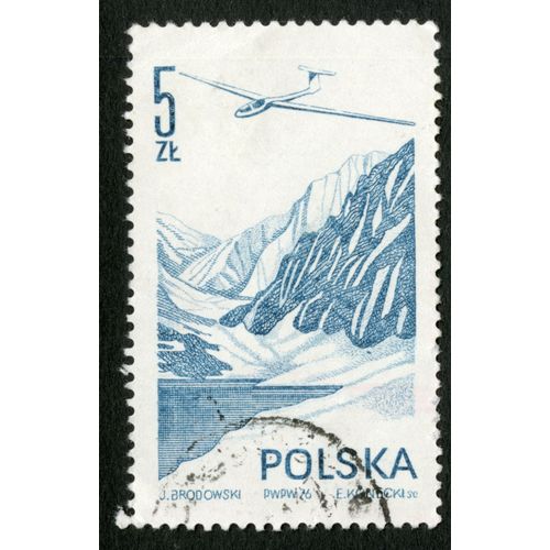 Timbre Oblitéré Polska,Szybowiec,Brodowski,Konecki,1976,5 Zl