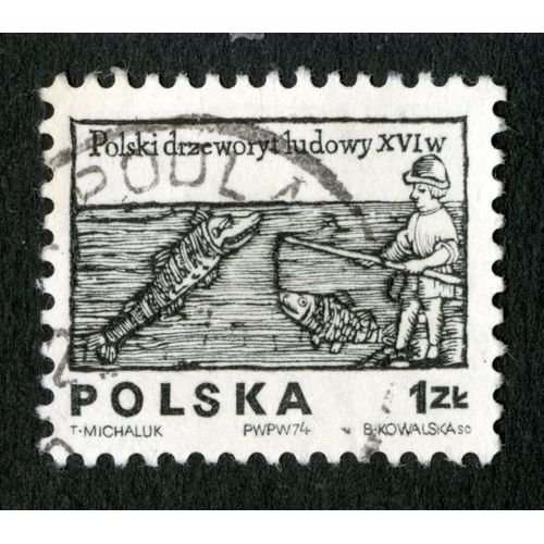 Timbre Oblitéré Polska,Polski Drzeworyt Ludowy Xvi W,Michaluk,1974,Kowalska,1 Zl