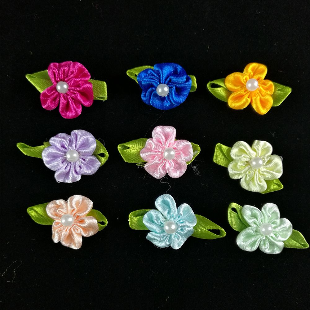 Ruban En Satin Avec Perles Roses, 50 Pices, Bricolage De Fl... - 2