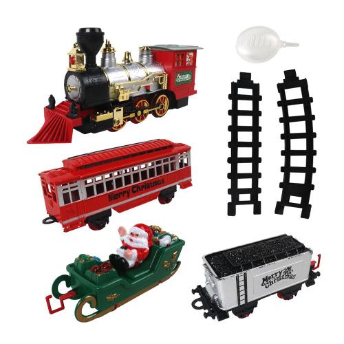 Jouets de Train électrique avec son et lumière, Kit de Train de chemin de fer de noël, décor classique intéressant et Chic pour enfants, jouets cadeaux d'anniversaire
