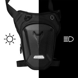 Sac latéral de jambe de moto en fibre de carbone, coque rigide