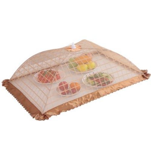 Couvercle De Plat De Table Pliable, Grande Taille, Renfort De Treillis, Grand Couvercle De Nourriture, Protection Contre Les Insectes Et La Poussière