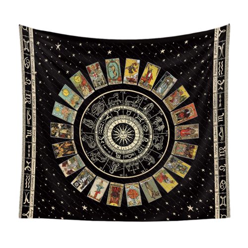Tenture Murale Mandala En Coton, Tapisserie De Méditation Faite À La Main, Affiche, Carte De Tarot Du Zodiaque, Couverture, Décoration Murale De La Salle De La Maison # Wo