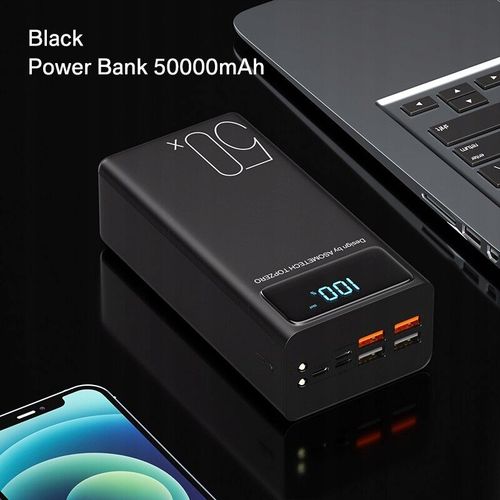 Chargeur Portable Batterie,Powerbank Noir 50000mah Piop828