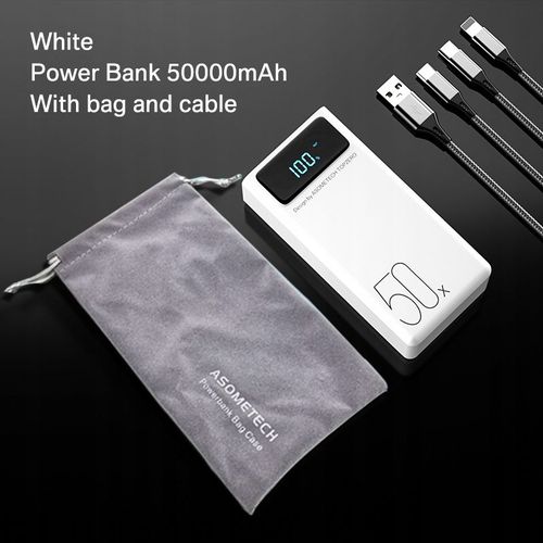 Chargeur Portable Batterie,Powerbank Blanc 50000mah Piop855